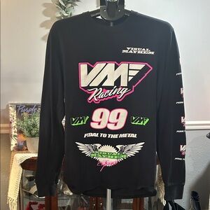 PacSun Black and Pink Graphic Long Sleeve Tee